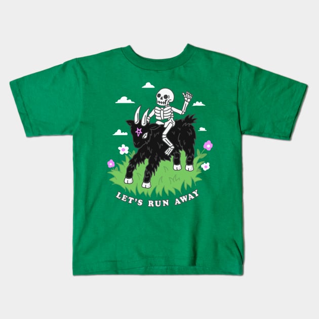 Let's Run Away Kids T-Shirt by CATSNEEZE